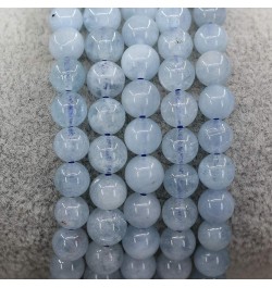 Handmade Gem Semi Precious Gemstone 6mm Round Beads Stretch Bracelet 7" Unisex A Grade Aquamarine $9.71 Bracelets