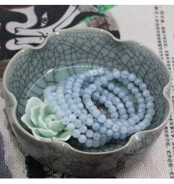 Handmade Gem Semi Precious Gemstone 6mm Round Beads Stretch Bracelet 7" Unisex A Grade Aquamarine $9.71 Bracelets