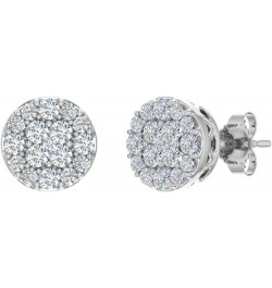 0.15 to 1 Carat Cluster Diamond Stud Earrings in 10K Gold White Gold 0.5 carats $92.75 Earrings