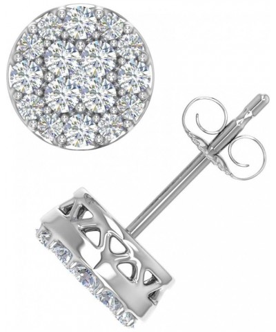 0.15 to 1 Carat Cluster Diamond Stud Earrings in 10K Gold White Gold 0.5 carats $92.75 Earrings