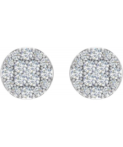 0.15 to 1 Carat Cluster Diamond Stud Earrings in 10K Gold White Gold 0.5 carats $92.75 Earrings