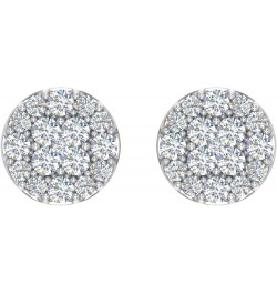 0.15 to 1 Carat Cluster Diamond Stud Earrings in 10K Gold White Gold 0.5 carats $92.75 Earrings