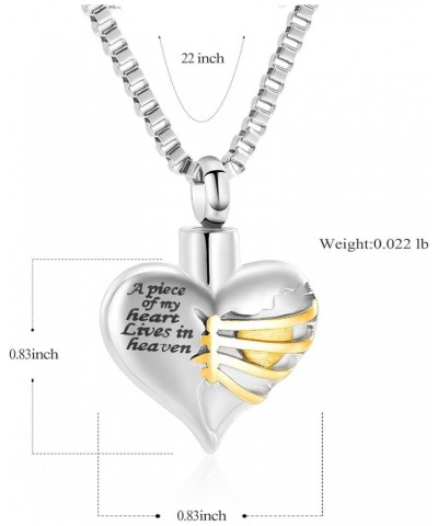 Cremation Jewelry Heart Urn Necklace for Ashes Stainless Steel Cremation Keepsake Urn Pendant for Women Men Silver+Gold $13.8...