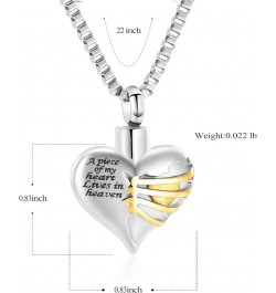 Cremation Jewelry Heart Urn Necklace for Ashes Stainless Steel Cremation Keepsake Urn Pendant for Women Men Silver+Gold $13.8...