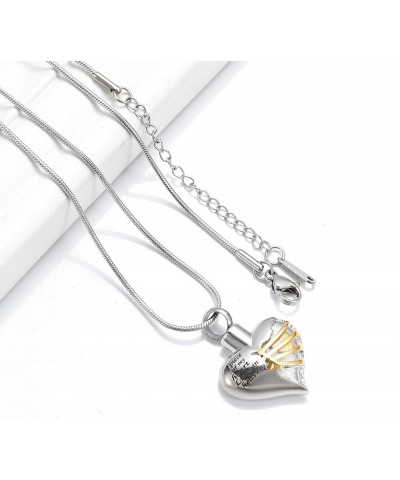 Cremation Jewelry Heart Urn Necklace for Ashes Stainless Steel Cremation Keepsake Urn Pendant for Women Men Silver+Gold $13.8...