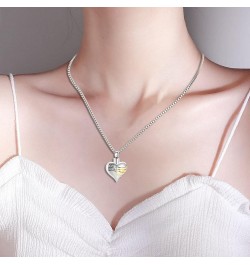 Cremation Jewelry Heart Urn Necklace for Ashes Stainless Steel Cremation Keepsake Urn Pendant for Women Men Silver+Gold $13.8...