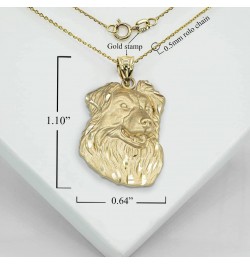 Polished 10k Yellow Gold Border Collie Dog Head Animal Puppy Charm Pendant $90.29 Pendants