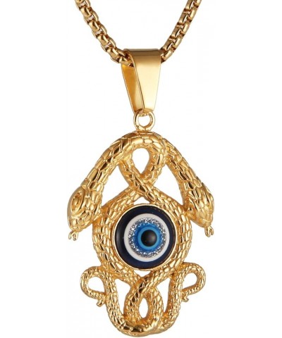 Gold-plated Stainless Steel Snake pendant Ancient Egyptian Symbol of Protection Evil Eyes Double-headed snake $11.59 Necklaces