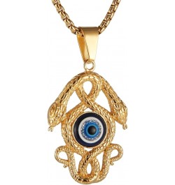 Gold-plated Stainless Steel Snake pendant Ancient Egyptian Symbol of Protection Evil Eyes Double-headed snake $11.59 Necklaces