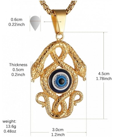 Gold-plated Stainless Steel Snake pendant Ancient Egyptian Symbol of Protection Evil Eyes Double-headed snake $11.59 Necklaces