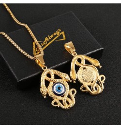 Gold-plated Stainless Steel Snake pendant Ancient Egyptian Symbol of Protection Evil Eyes Double-headed snake $11.59 Necklaces