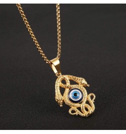 Gold-plated Stainless Steel Snake pendant Ancient Egyptian Symbol of Protection Evil Eyes Double-headed snake $11.59 Necklaces