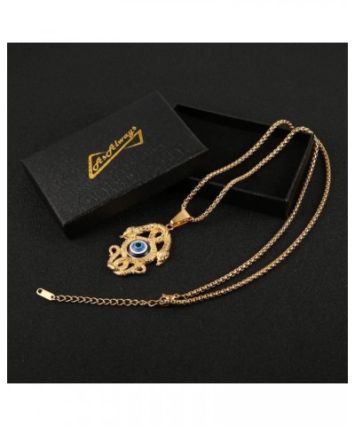 Gold-plated Stainless Steel Snake pendant Ancient Egyptian Symbol of Protection Evil Eyes Double-headed snake $11.59 Necklaces