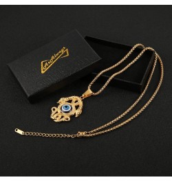 Gold-plated Stainless Steel Snake pendant Ancient Egyptian Symbol of Protection Evil Eyes Double-headed snake $11.59 Necklaces