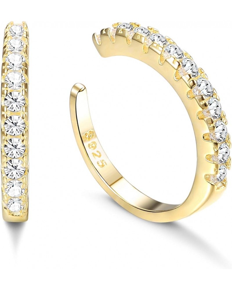 925 Sterling Silver CZ Pave Ear Cuffs Small Hoop Earrings for Womens Cubic Zirconia Huggie Non Piercing Earrings gold tone $6...