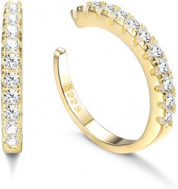 925 Sterling Silver CZ Pave Ear Cuffs Small Hoop Earrings for Womens Cubic Zirconia Huggie Non Piercing Earrings gold tone $6...