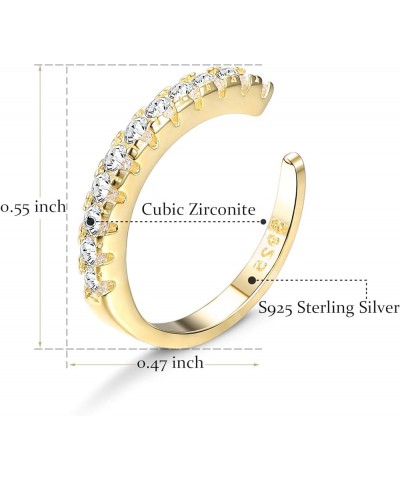 925 Sterling Silver CZ Pave Ear Cuffs Small Hoop Earrings for Womens Cubic Zirconia Huggie Non Piercing Earrings gold tone $6...