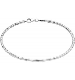 925 Sterling Silver Solid Italian Round Diamond Cut Flexible Snake Chain Bracelet With Gift Box For Women, Girls & Men - Made...