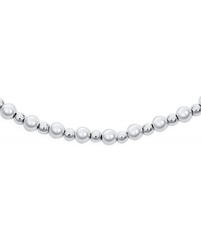 Delicate Sturdy Simple 1.5-3MM Oval & Round Multi Stand Station Bead Ball Chain Anklet Ankle Bracelet For Women Teens .925 St...