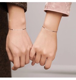 Sterling Silver Morse Code Bracelets Gifts for Women, 2pcs Pinky Promise Couple Matching Bracelets Friendship Bracelets Funny...