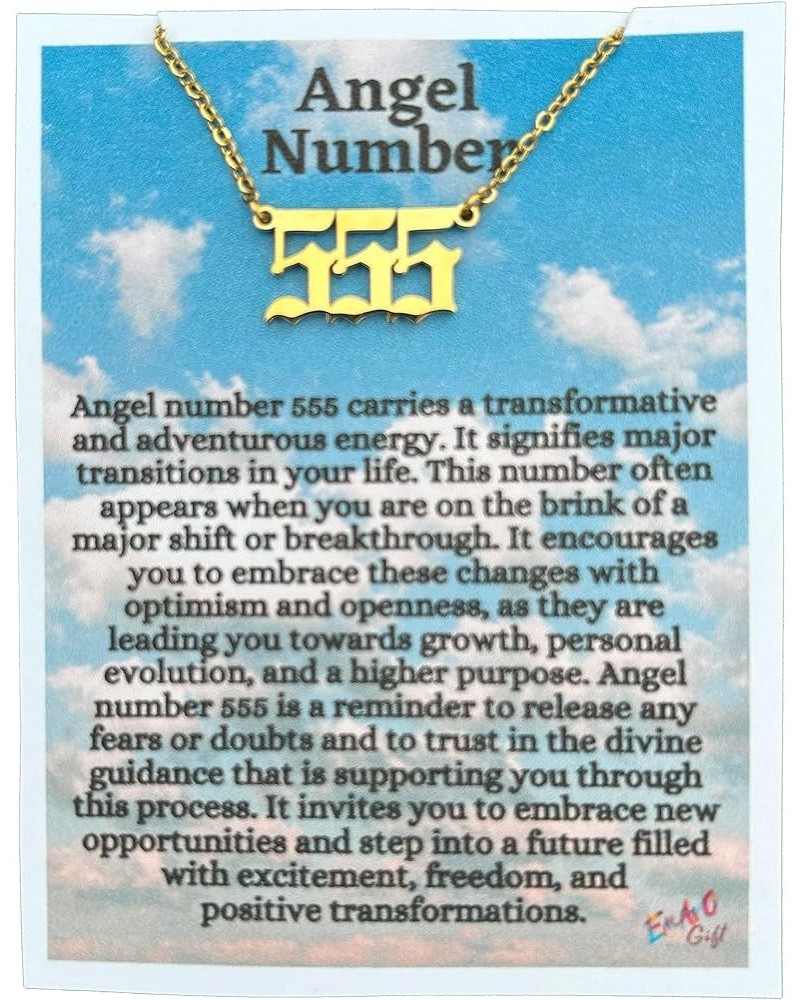 Angel Number Necklace Gold or Silver 111 222 333 444 555 666 777 888 999 555 Gold $11.26 Necklaces