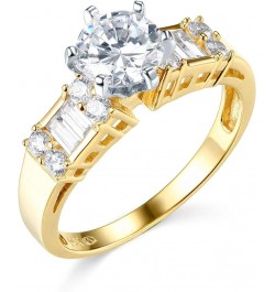 14k Yellow OR White Gold SOLID Wedding Engagement Ring and Wedding Band 2 Piece Set Yellow Gold $182.48 Sets