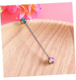 for Extra Bar Forward Bone Earring Studs Cartilage Stainless Long Red Barbell Jewelry Allergy Steel Industrial Earrings Pierc...