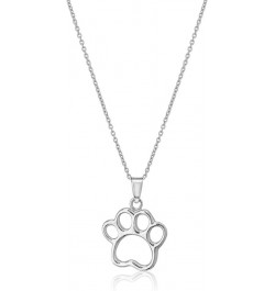 Sterling Silver Jewelry - Rhodium Plated with 925 Stamp - Dog Paw Pendant Necklace Pet Theme - Elegant Handcrafted for Women ...