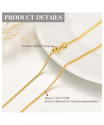 10k Yellow Gold 0.8mm-1.7mm Cuban Link Curb Chain/Rolo Chain/Round Chopin Chain/Paper Clip Chain Necklace, Thin Lightweight 1...