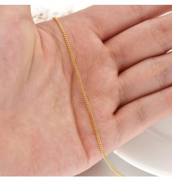 10k Yellow Gold 0.8mm-1.7mm Cuban Link Curb Chain/Rolo Chain/Round Chopin Chain/Paper Clip Chain Necklace, Thin Lightweight 1...