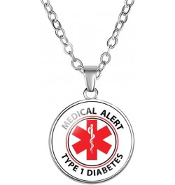 Medical Alert Necklaces for Men Women Type 1/2 Diabetes Diabetic Pendant Necklace Star of Life Caduceus Identification Charms...