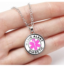 Medical Alert Necklaces for Men Women Type 1/2 Diabetes Diabetic Pendant Necklace Star of Life Caduceus Identification Charms...