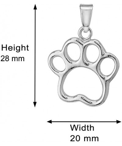 Sterling Silver Jewelry - Rhodium Plated with 925 Stamp - Dog Paw Pendant Necklace Pet Theme - Elegant Handcrafted for Women ...