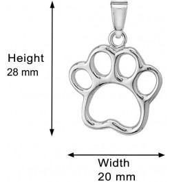 Sterling Silver Jewelry - Rhodium Plated with 925 Stamp - Dog Paw Pendant Necklace Pet Theme - Elegant Handcrafted for Women ...