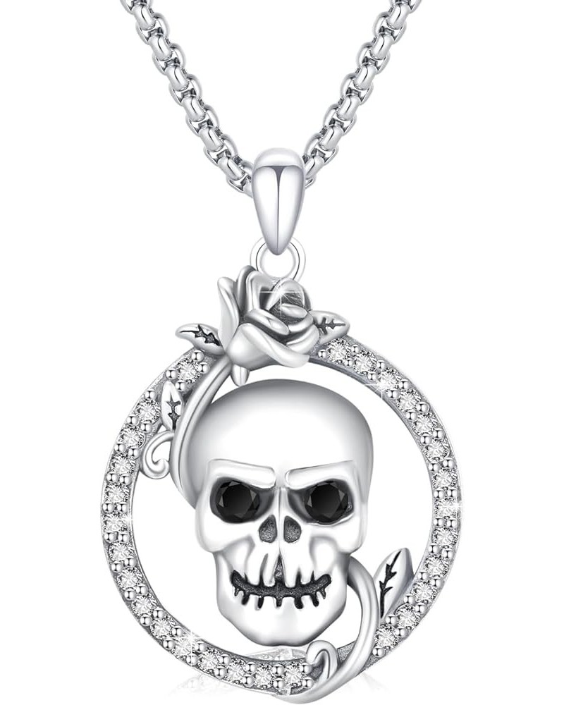 Skull/God Zeus/Raphael Necklace 925 Sterling Silver Goth Punk Skull Locket Necklace That Holds Pictures,Greek Myths Greek Amu...