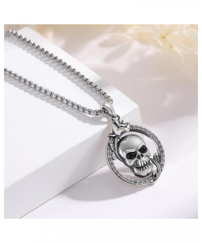 Skull/God Zeus/Raphael Necklace 925 Sterling Silver Goth Punk Skull Locket Necklace That Holds Pictures,Greek Myths Greek Amu...