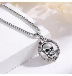 Skull/God Zeus/Raphael Necklace 925 Sterling Silver Goth Punk Skull Locket Necklace That Holds Pictures,Greek Myths Greek Amu...