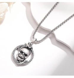 Skull/God Zeus/Raphael Necklace 925 Sterling Silver Goth Punk Skull Locket Necklace That Holds Pictures,Greek Myths Greek Amu...