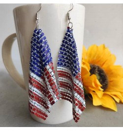 6 Pairs Independence Day 4th of July Earrings for Women,Patriotic Accessories Faux Leather American Flag Teardrop Dangle Drop...