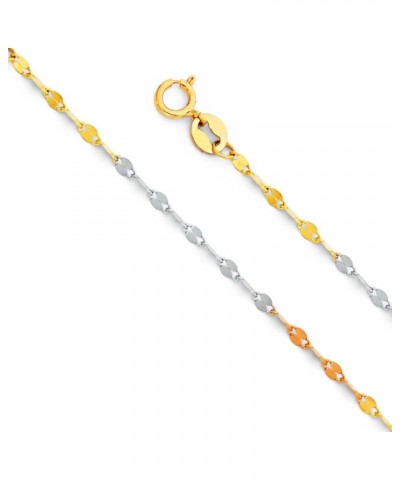 14K White and Yellow Gold Twist Mirror Chain Necklace 22.0 Inches Tri-Color Gold - 1.5mm Width $61.62 Necklaces