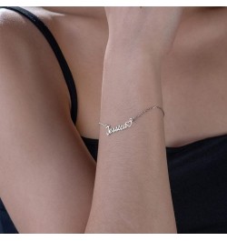 Personalized Ankle Bracelets for Women, Sterling Silver Women Beaded Name Anklets with Cuban Chain Link Custom Bracelets Summ...