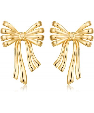 Bow Earrings for Women Gold Bow Dangle Earrings Statement Ribbon Bowknot Drop Earrings Cute Bowtie Earrings Trendy Jewelry Gi...