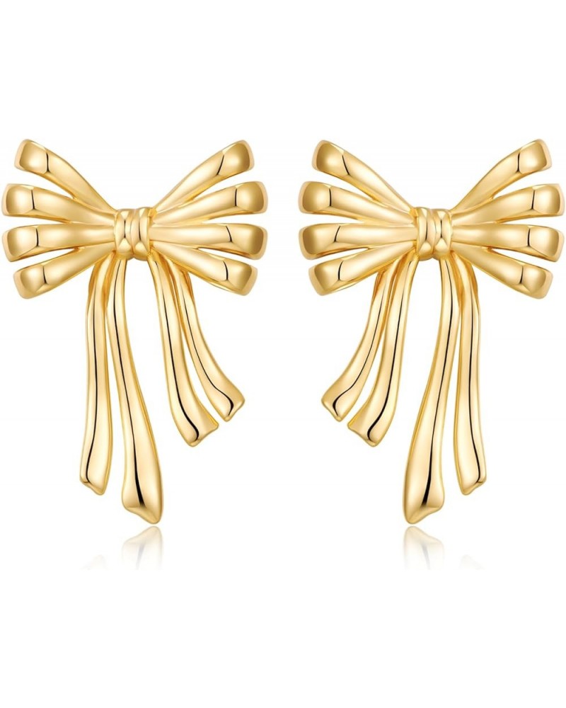 Bow Earrings for Women Gold Bow Dangle Earrings Statement Ribbon Bowknot Drop Earrings Cute Bowtie Earrings Trendy Jewelry Gi...