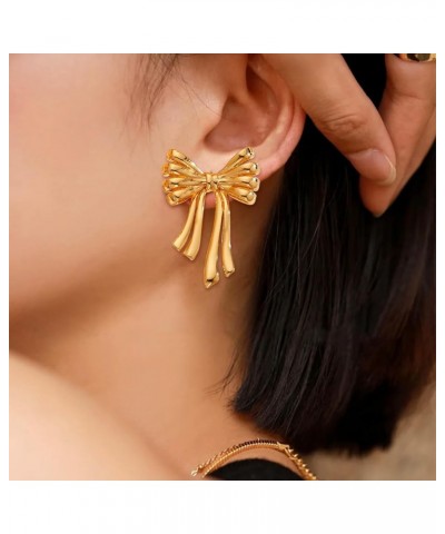 Bow Earrings for Women Gold Bow Dangle Earrings Statement Ribbon Bowknot Drop Earrings Cute Bowtie Earrings Trendy Jewelry Gi...