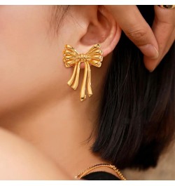 Bow Earrings for Women Gold Bow Dangle Earrings Statement Ribbon Bowknot Drop Earrings Cute Bowtie Earrings Trendy Jewelry Gi...