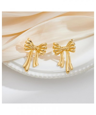 Bow Earrings for Women Gold Bow Dangle Earrings Statement Ribbon Bowknot Drop Earrings Cute Bowtie Earrings Trendy Jewelry Gi...