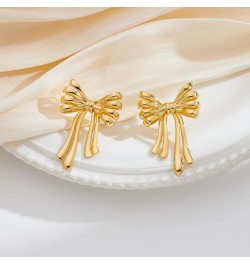 Bow Earrings for Women Gold Bow Dangle Earrings Statement Ribbon Bowknot Drop Earrings Cute Bowtie Earrings Trendy Jewelry Gi...