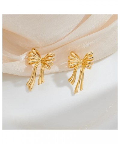 Bow Earrings for Women Gold Bow Dangle Earrings Statement Ribbon Bowknot Drop Earrings Cute Bowtie Earrings Trendy Jewelry Gi...