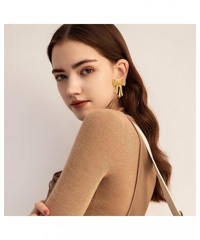 Bow Earrings for Women Gold Bow Dangle Earrings Statement Ribbon Bowknot Drop Earrings Cute Bowtie Earrings Trendy Jewelry Gi...