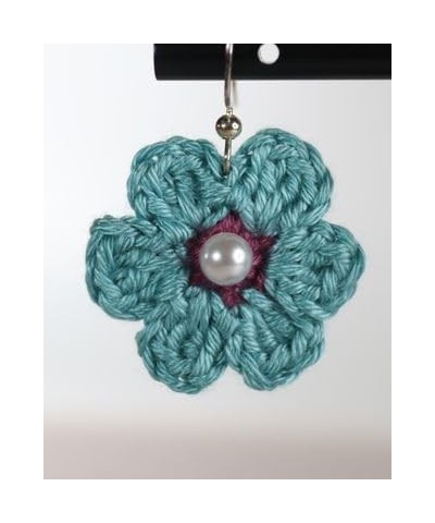 Handmade Flower Crochet Earrings for Women/Girls Gift Blue with Purple $7.79 Earrings